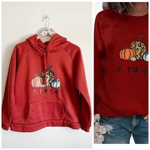 PUMPKIN Happy Fall Y’all Orange Spice Hoodie Women’s Large
